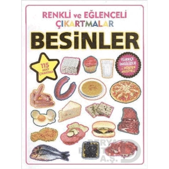 PARILTI / BESİNLER - RENKLİ EĞLENCELİ ÇIKARTMALAR