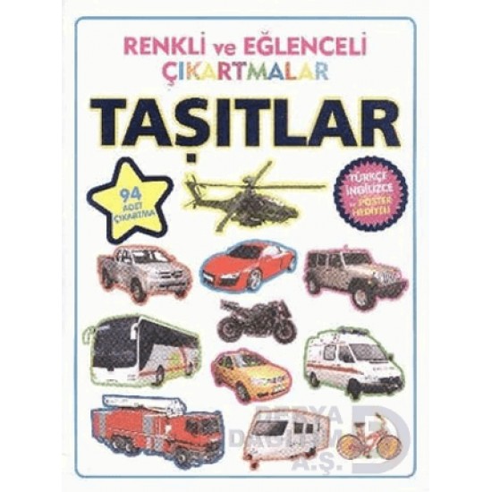 PARILTI / TAŞITLAR RENKLİ EĞLENCELİ ÇIKARTMALAR