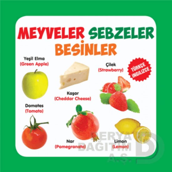 PARILTI / KARTON KİTAPLAR - MEYVELER SEBZELER BESİNLER