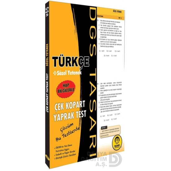 TASARI /  DGS TÜRKÇE SÖZEL YETENEK ÇEK KO.YAPRAK TEST