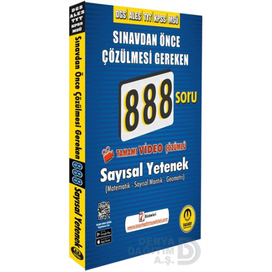 TASARI /  SINAVDAN ÖNCE ÇÖZÜLMESİ GEREKEN 888 SORU (SAY - YETENEK)