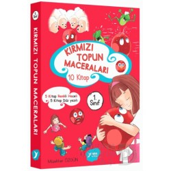 YUVA / 1.SINIF KIRMIZI TOPUN MACERALARI - (10 KİTAP DÜZ - HECELİ)