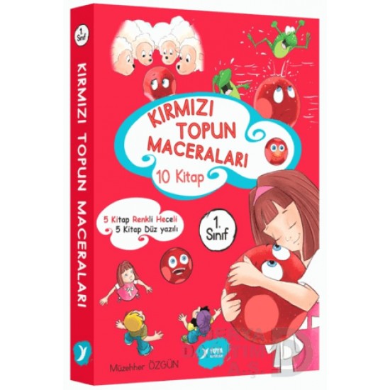 YUVA / 1.SINIF KIRMIZI TOPUN MACERALARI - (10 KİTAP DÜZ - HECELİ)