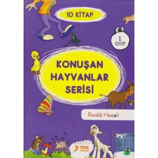 YUVA /  1. SINIF KONUŞAN  HAYVANLAR SERİSİ (10 KİTAP RENKLİ HECELİ)
