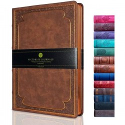 VJ 1177 VİCTORİAS JOURNALS VİNTAGE OLD BOOK DEFTER DÜZ 14X20 CM 128YP KAHVERENGİ