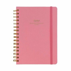 VJ 124-1604 CANVAS SERT KPK SPİRALLİ DEFTER A5 100GR 160 YP NOKTALI PEMBE