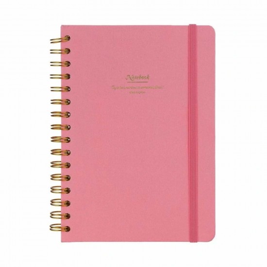 VJ 124-1604 CANVAS SERT KPK SPİRALLİ DEFTER A5 100GR 160 YP NOKTALI PEMBE