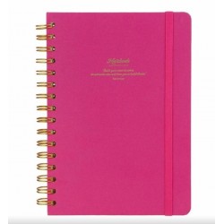 VJ 124-1607 CANVAS SERT KPK SPİRALLİ DEFTER A5 100GR 160 YP NOKTALI FUŞYA