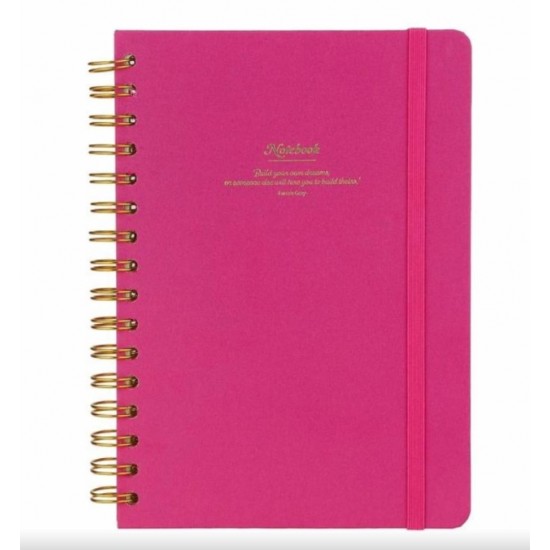 VJ 124-1607 CANVAS SERT KPK SPİRALLİ DEFTER A5 100GR 160 YP NOKTALI FUŞYA