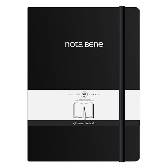 VJ 123-9249 PREMİUM SERT KAPAK DEFTER  A5 100 GR 192 YP ÇİZGİLİ SİYAH