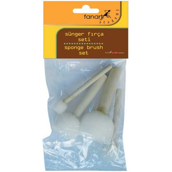 FANART 9430 SÜNGER FIRÇA SETİ TAHTA SAPLI 4LÜ