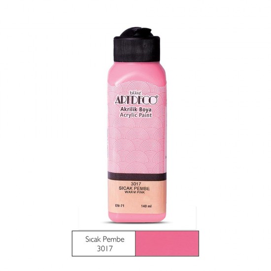 ARTDECO 070R-3017 AKRİLİK BOYA 140ML SICAK PEMBE