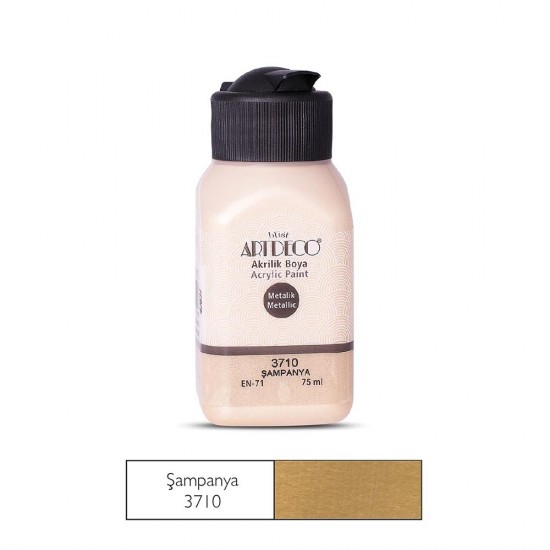 ARTDECO 071I-3710 METALİK AKRİLİK BOYA 75ML ŞAMPANYA