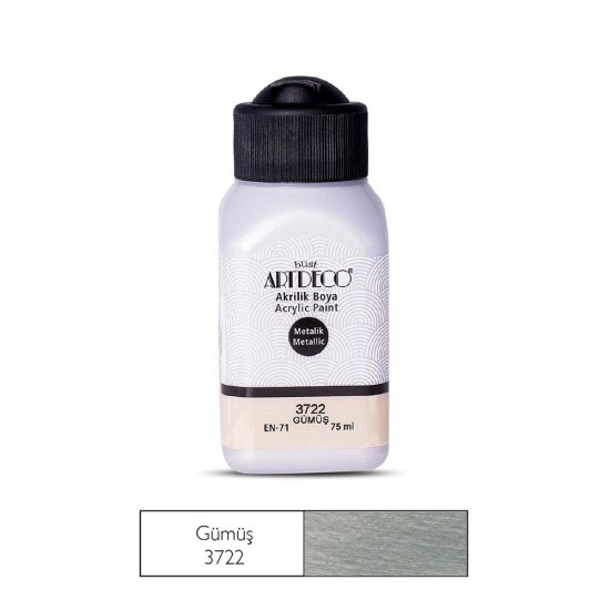ARTDECO 071I-3722 METALİK AKRİLİK BOYA 75ML GÜMÜŞ