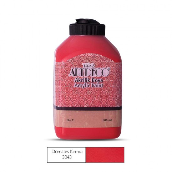 ARTDECO 070L-3043 AKRİLİK BOYA 500ML DOMATES KIRMIZI