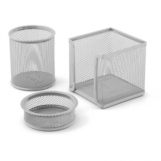 MAS 0505 MASA SETİ PERFORE 3LÜ SET GÜMÜŞ-SİLVER