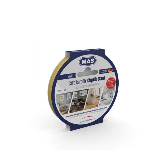 MAS 2641 ÇİFT TARAFLI KÖPÜK BANT 12MMX5M