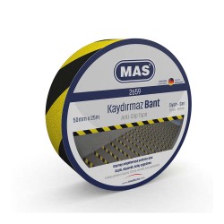 MAS 2659 KAYDIRMAZ BANT 50MMX25M SARI&amp; SİYAH
