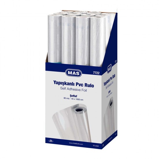 MAS 7722 YAPIŞKANLI PVC RULO 45X1000CM ŞEFFAF