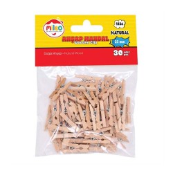 MİLEO 1826 AHŞAP MANDAL 25MM NATUREL