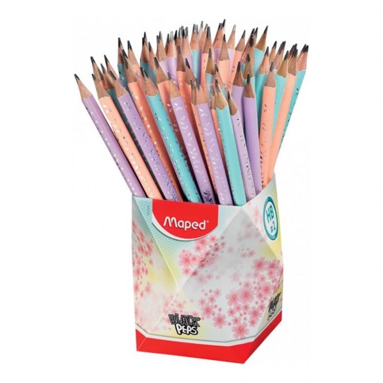 MAPED 851769 BLACK PEPS HB SİLGİLİ PASTEL RENKLİ KURŞUN KALEM 72 Lİ