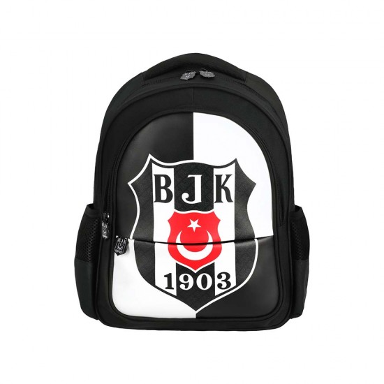 ME 25360 BEŞİKTAŞ 1903 LOGO DESENLİ SUNİ DERİ OKUL ÇANTASI