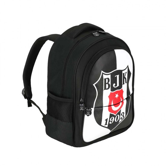 ME 25360 BEŞİKTAŞ 1903 LOGO DESENLİ SUNİ DERİ OKUL ÇANTASI