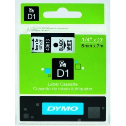 DYMO 43613 D1 YEDEK ŞERİT BEYAZ-SİYAH