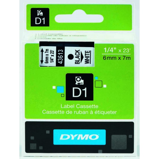 DYMO 43613 D1 YEDEK ŞERİT BEYAZ-SİYAH