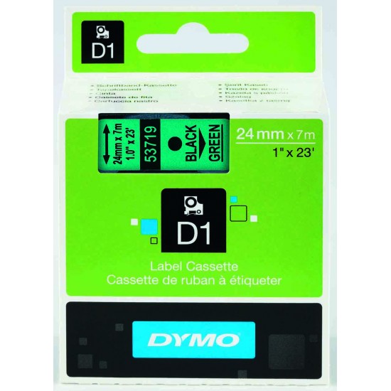DYMO 53719 D1 YEDEK ŞERİT YEŞİL-SİYAH
