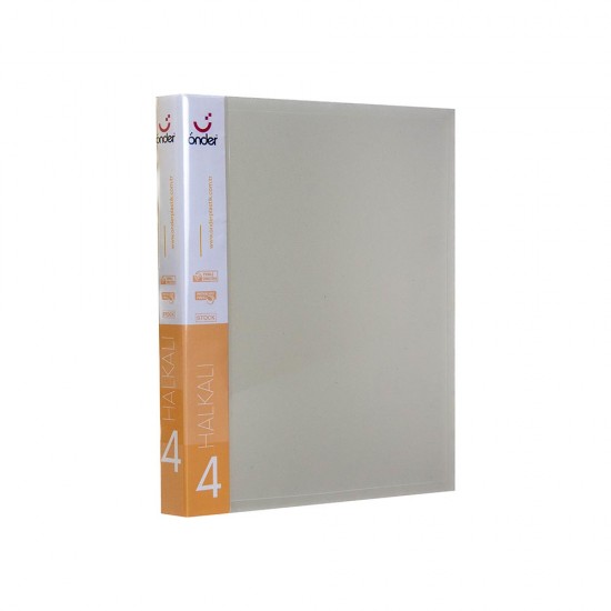 ÖNDER 1104-0 A4 PLASTİK 4 HALKALI DOSYA ŞEFFAF