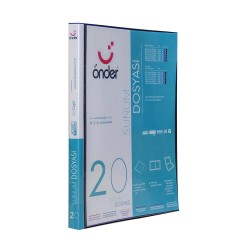 ÖNDER 1220-3 A4 ÖN CEPLİ SUNUM DOSYASI 20Lİ SİYAH