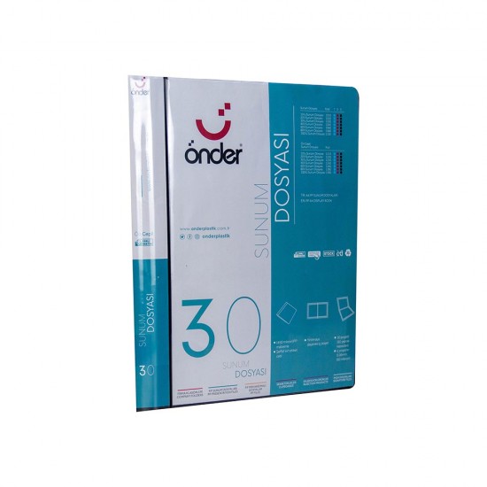 ÖNDER 1230-3 A4 ÖN CEPLİ SUNUM DOSYASI 30LU SİYAH
