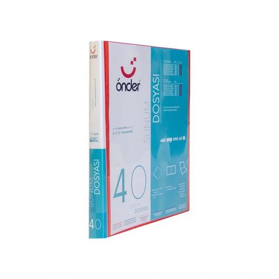 ÖNDER 1240-2 A4 ÖN CEPLİ SUNUM DOSYASI 40LI KIRMIZI