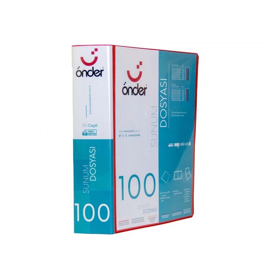ÖNDER 1300-2 A4 ÖN CEPLİ SUNUM DOSYASI 100LÜ KIRMIZI