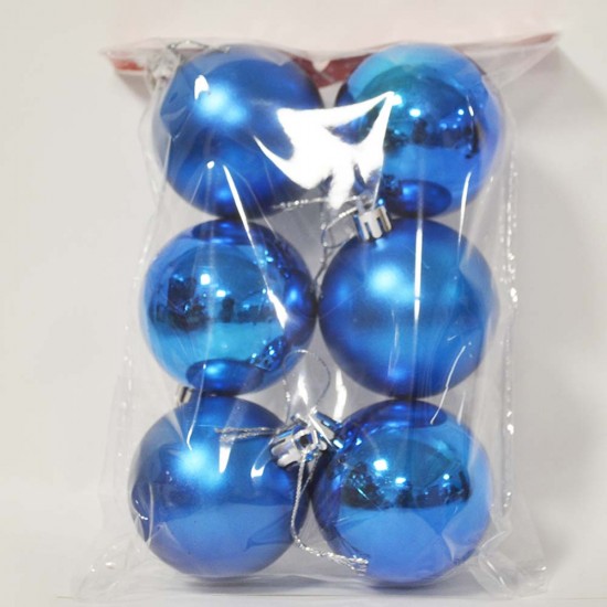 ORCA N2-6006AB YILBAŞI TOPU 6CM 6LI PK MAVİ