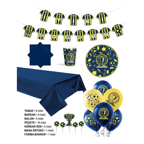 SÜSCÜ HASAN KUTLAMA SETİ CHAMPION SARI LACİVERT