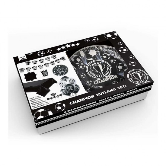 SÜSCÜ HASAN KUTLAMA SETİ CHAMPION  SİYAH BEYAZ