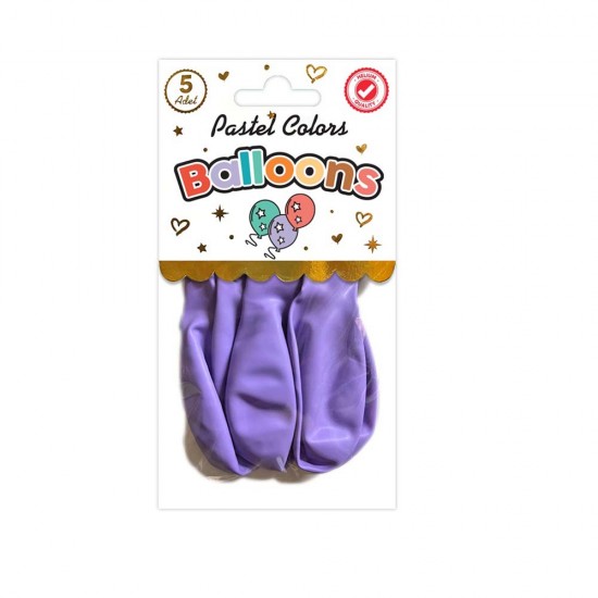 SÜSCÜ HASAN BALON PASTEL LİLA 10LU PAKET