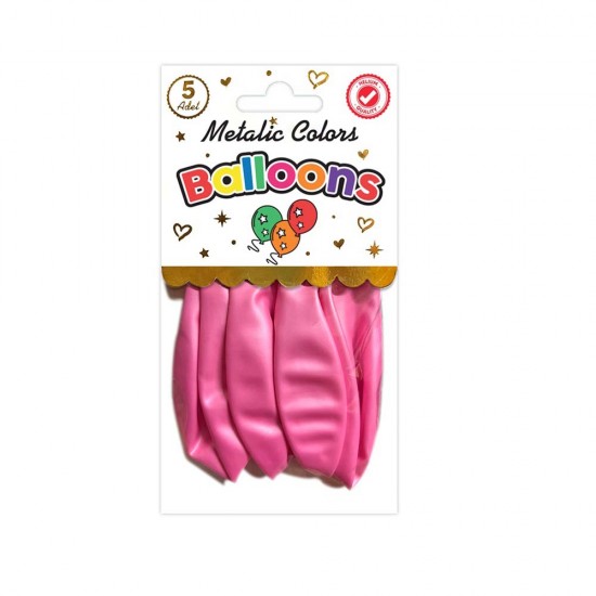 SÜSCÜ HASAN BALON METALİK AÇIK PEMBE 10LU PAKET