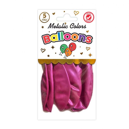 SÜSCÜ HASAN BALON METALİK KOYU PEMBE 10LU PAKET
