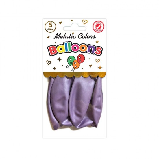 SÜSCÜ HASAN BALON METALİK LLİLA 10LU PAKET