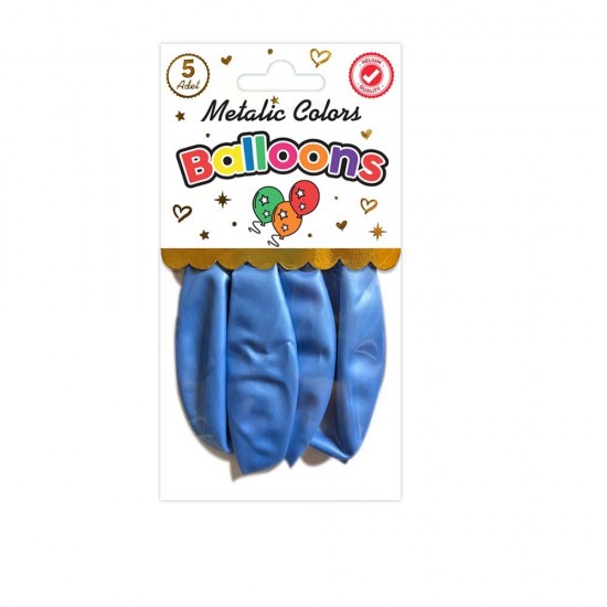 SÜSCÜ HASAN BALON METALİK AÇIK MAVİ 10LU PAKET