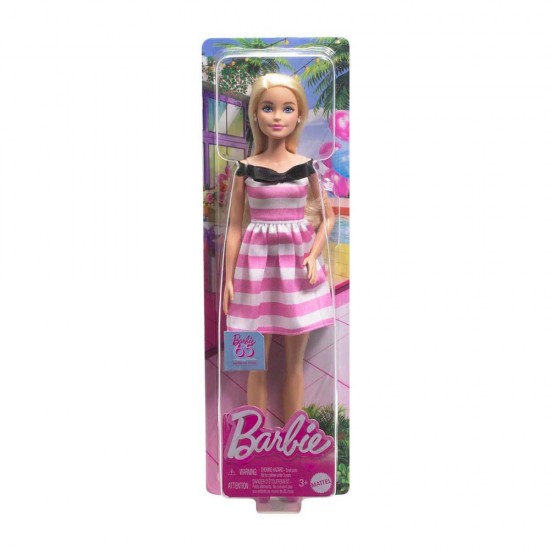 MATTEL HTH66 BARBİE 65.YIL OZEL PEMBE ELBISELI BEBEK 4