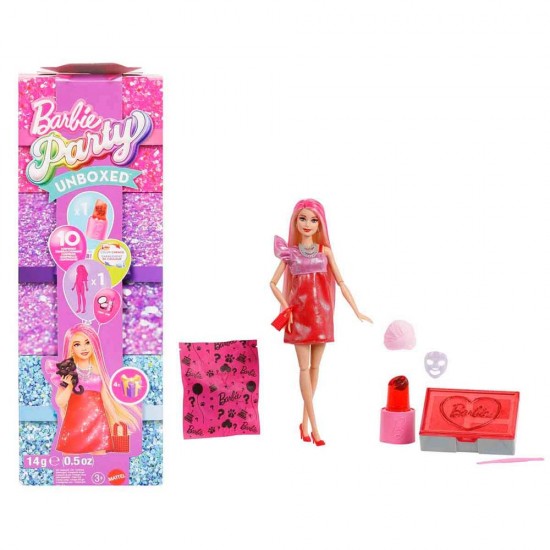 MATTEL JFY68  BARBİE PARTY UNBOXED PARTİ BEBEK KIRMIZI