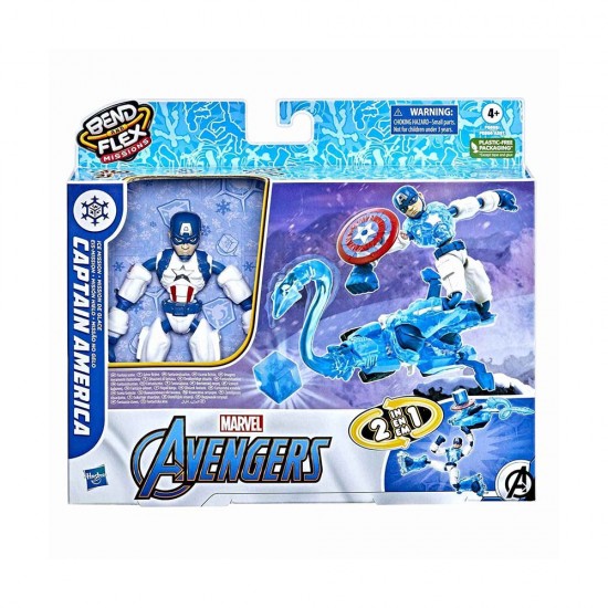 HASBRO MRV5868F AVNG.BEND&amp;FLEX MISSIONS CAPTAIN AMERICA BUZ GÖREVİ-6