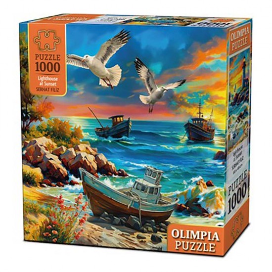 ONUR 15002 PUZZLE 1000 PRÇ OLİMPİA LİGHTHOUSE AT SUNSET