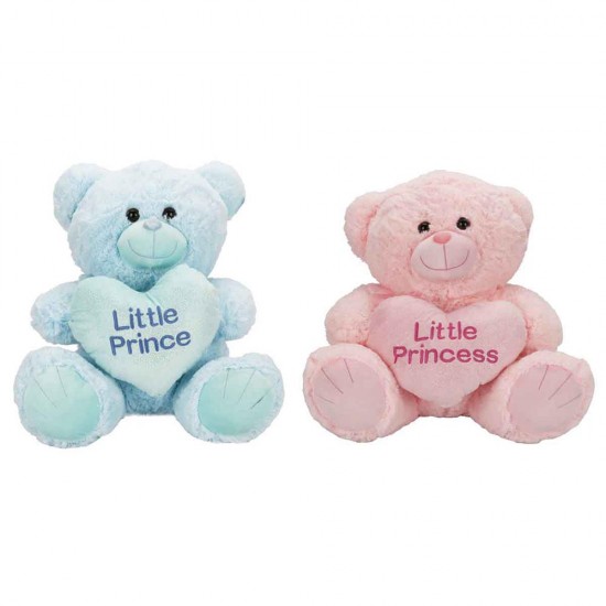 SUNMAN 4763 PELUŞ AYI PRENS VE PRENSES KALPLİ 45CM