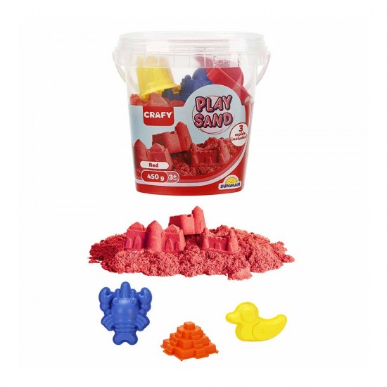 SUNMAN 5696 OYUN KUM SET 3KALIP PLSTK KOVA 450GR KIRMIZI