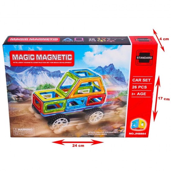 KIZILKAYA JH8884 MAGNETIK 26 PARÇA ARABA TEKERLİ